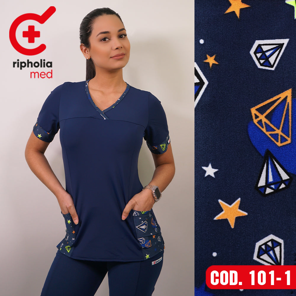 Delantal elasticado Liso con Aplicación estampada
