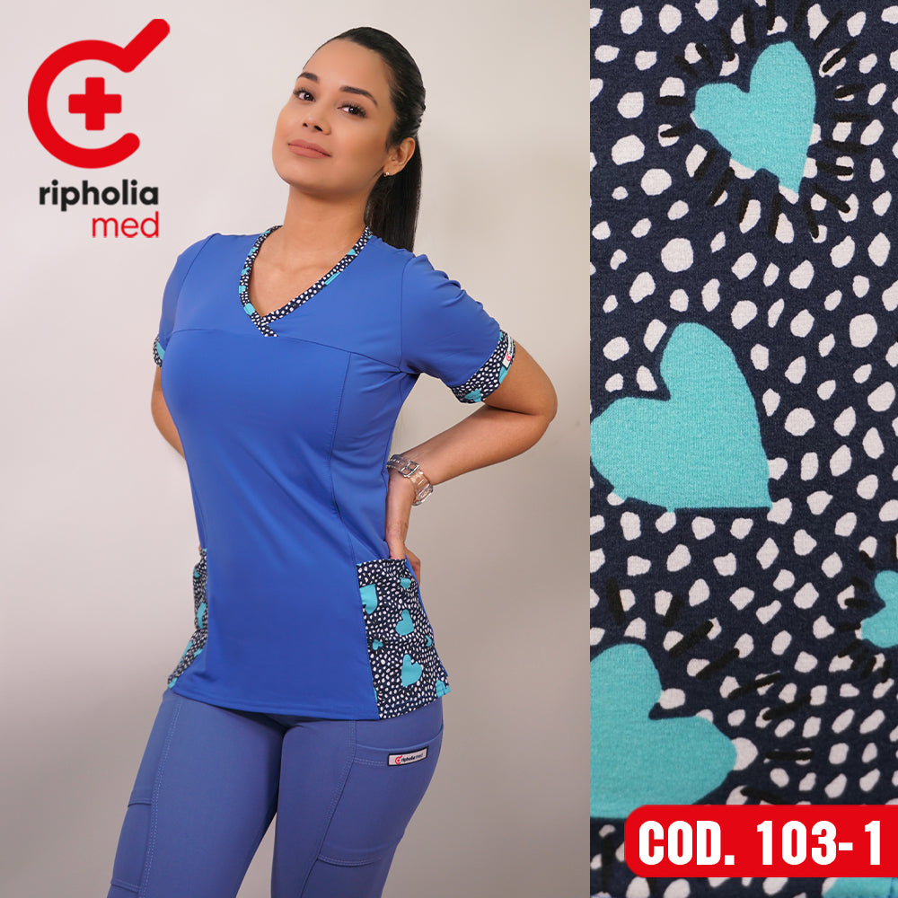 Delantal elasticado Liso con Aplicación estampada