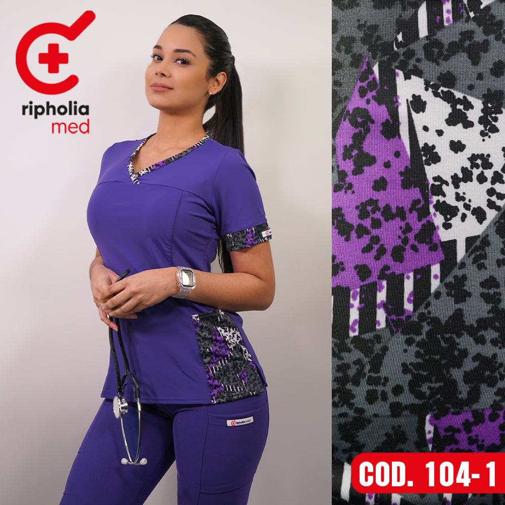 Delantal elasticado Liso con Aplicación estampada