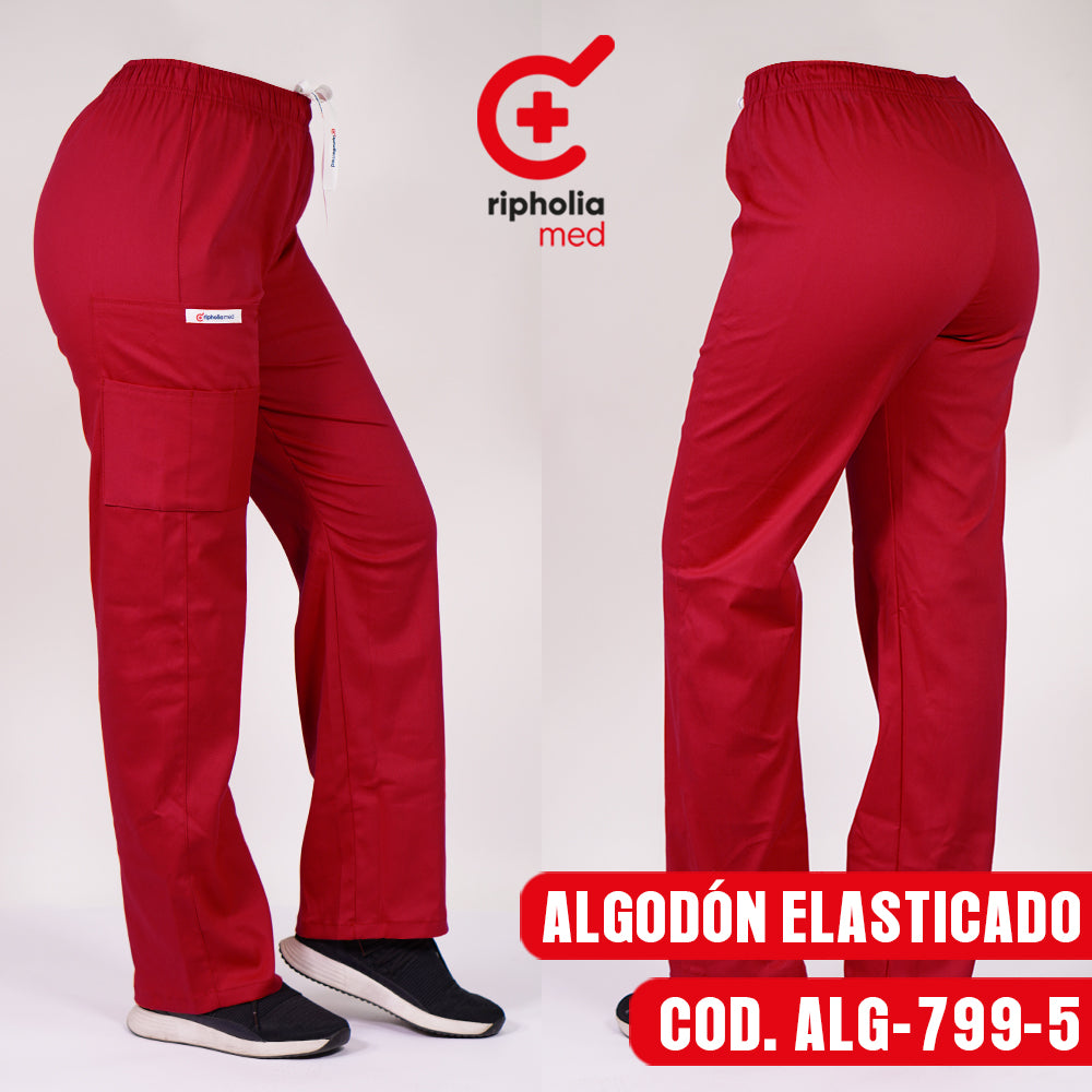 Pantalón de Algodón elasticado Recto
