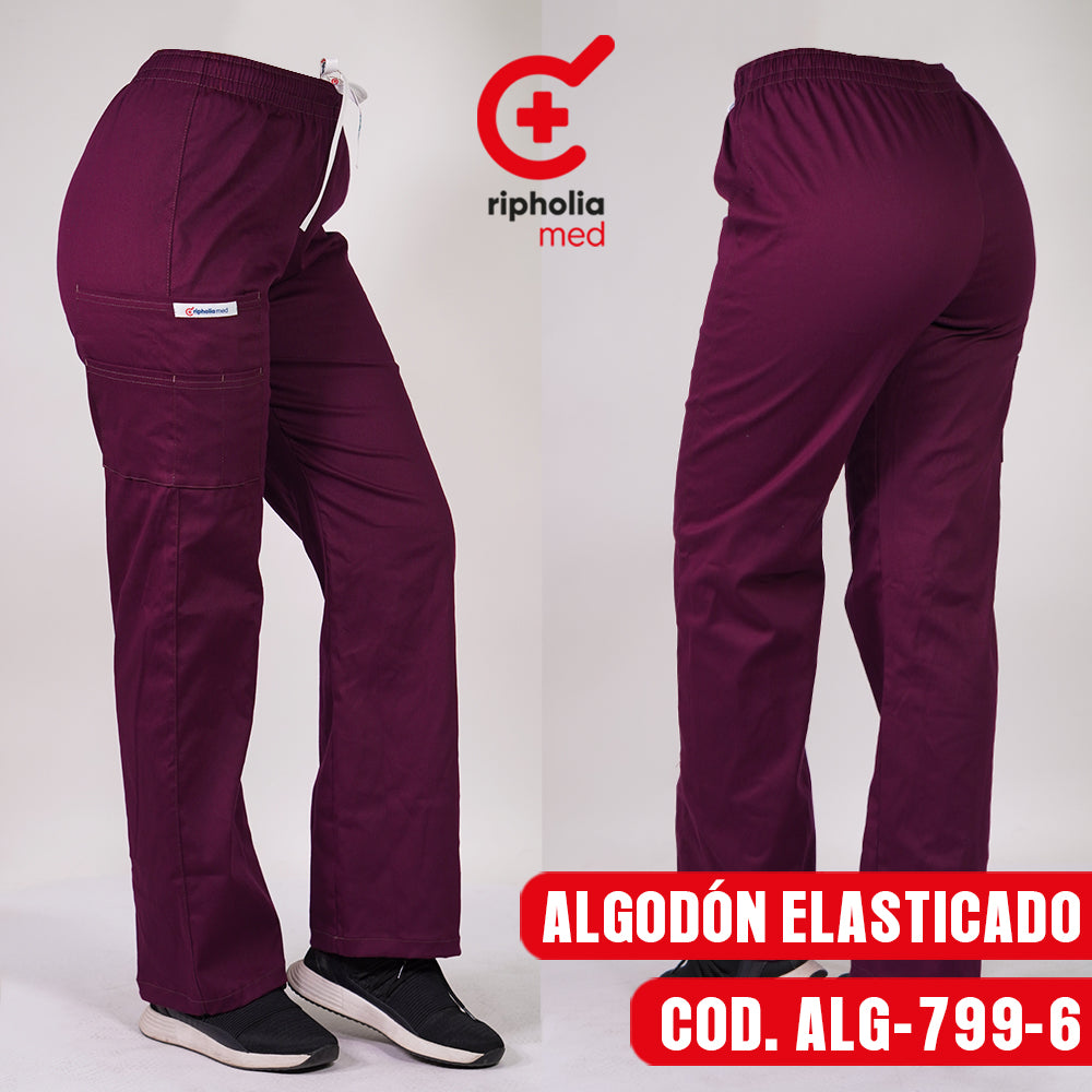 Pantalón de Algodón elasticado Recto