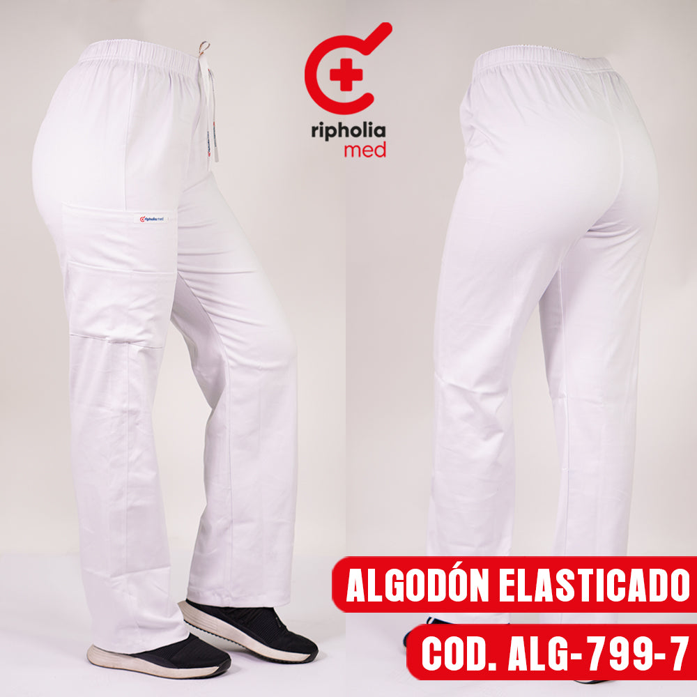 Pantalón de Algodón elasticado Recto