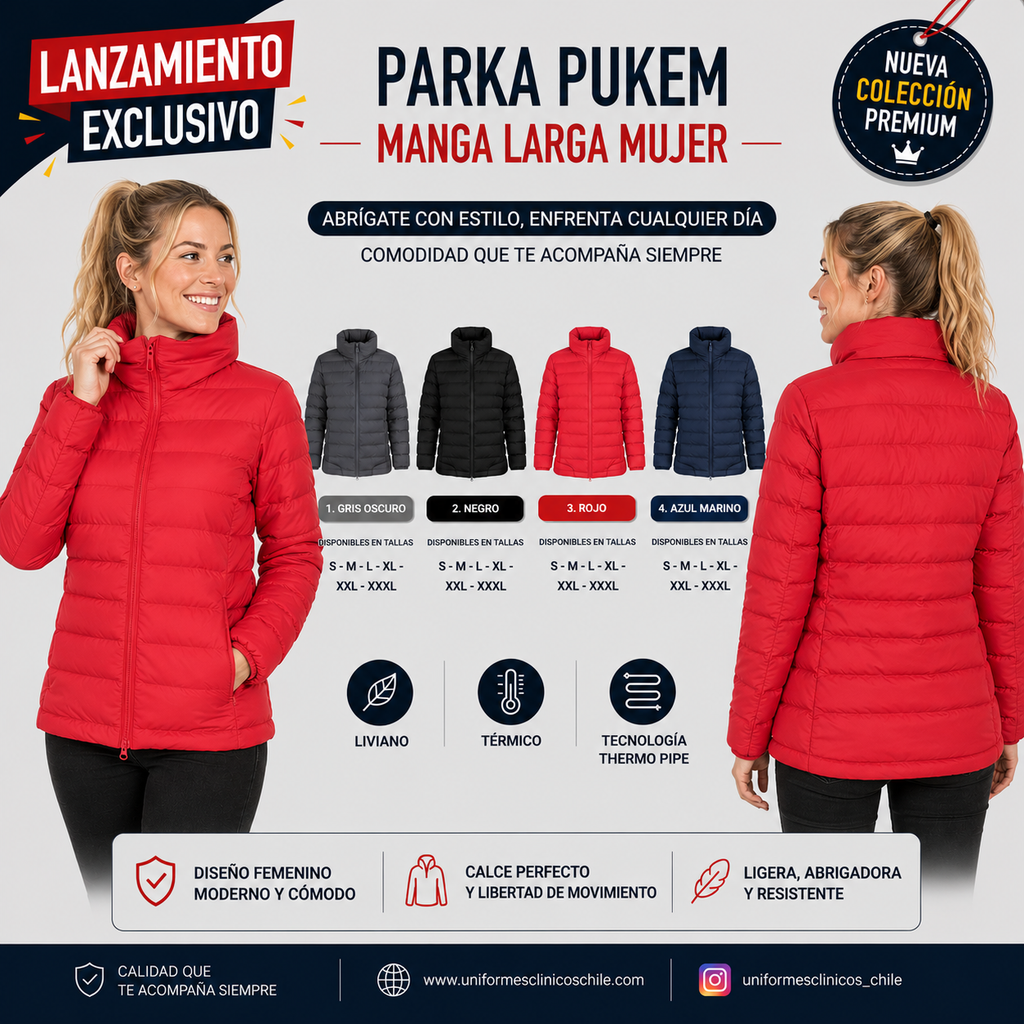 Parka Pukem Manga Larga Mujer