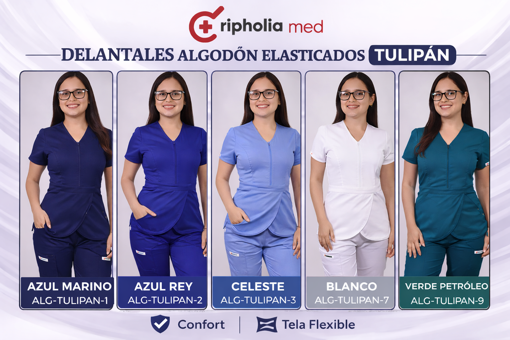 Delantal Tulipán elasticado de Algodón