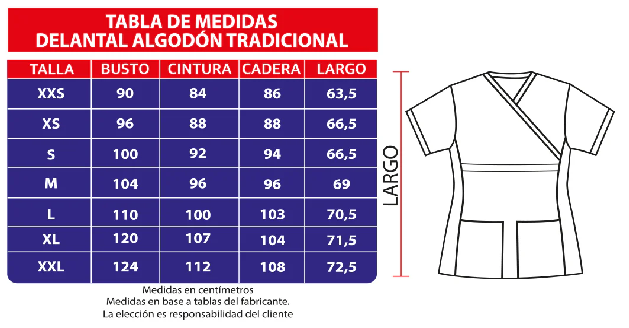 Delantal elasticado Algodón