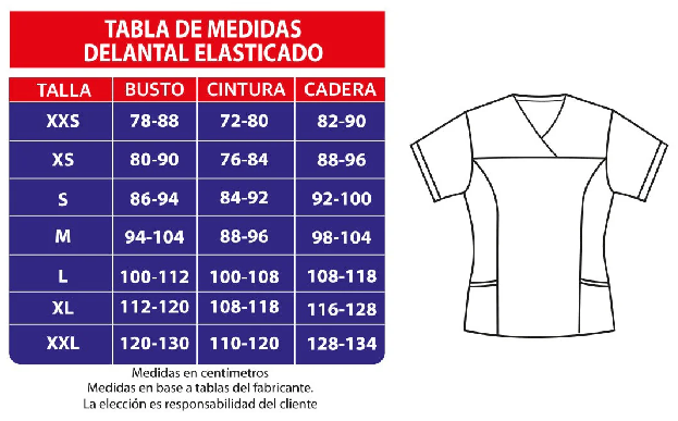 Delantal elasticado Liso con Aplicación estampada