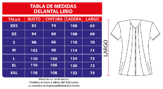 Delantal Antifluido Lirio con Cierre