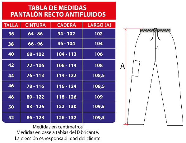 Pantalón Antifluido Recto